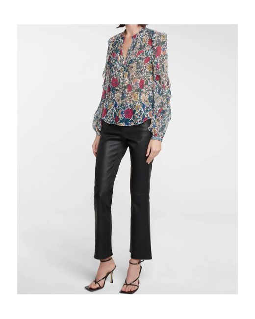Veronica Beard Multicolor Abuela Floral Print Blouse