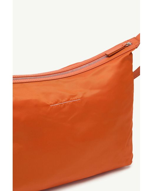 MM6 by Maison Margiela Orange Logo Patch Zipped Messenger Bag for men