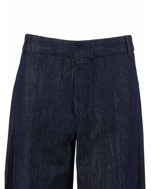 Max Mara Blue 'S Wide Leg Denim Jeans