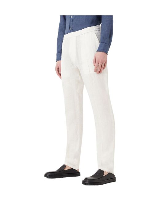 Emporio Armani White Casual Trousers for men