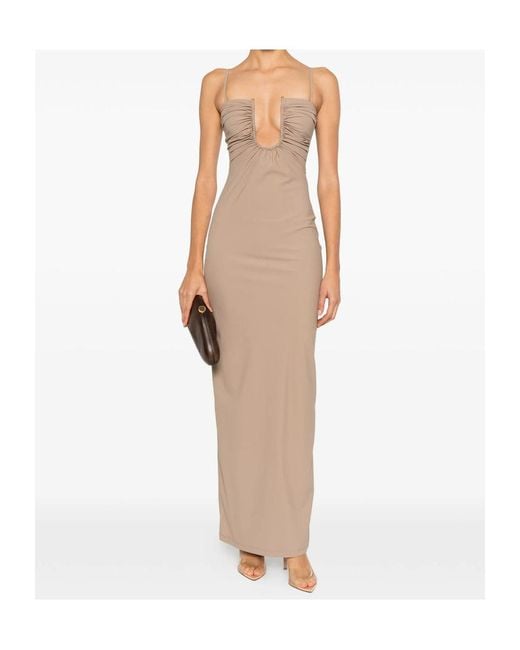 Christopher Esber White Ruched Midi Dress