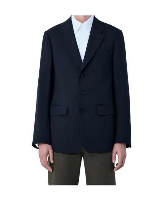 Dries Van Noten Blue Single-Breasted Blazer for men