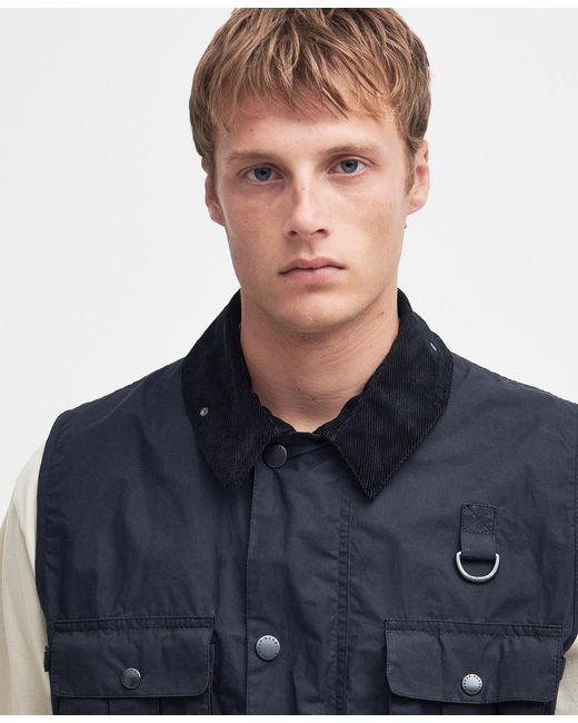 Barbour Blue Sleeveless Vest for men