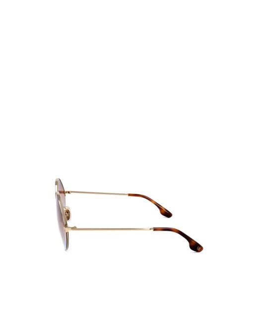 Victoria Beckham Pink Oval-Frame Sunglasses