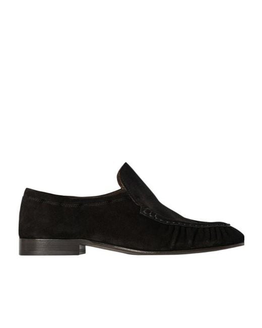 The Row Black Soft Two Suede Loafers for men