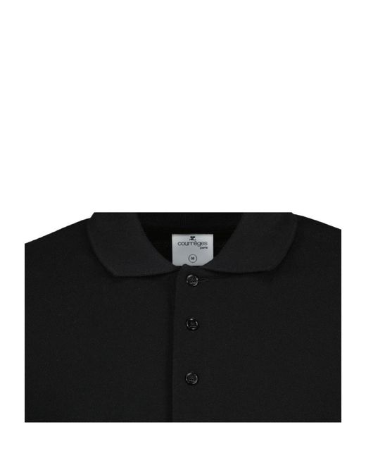 Courreges Black Courrèges Long Sleeve Polo Shirt