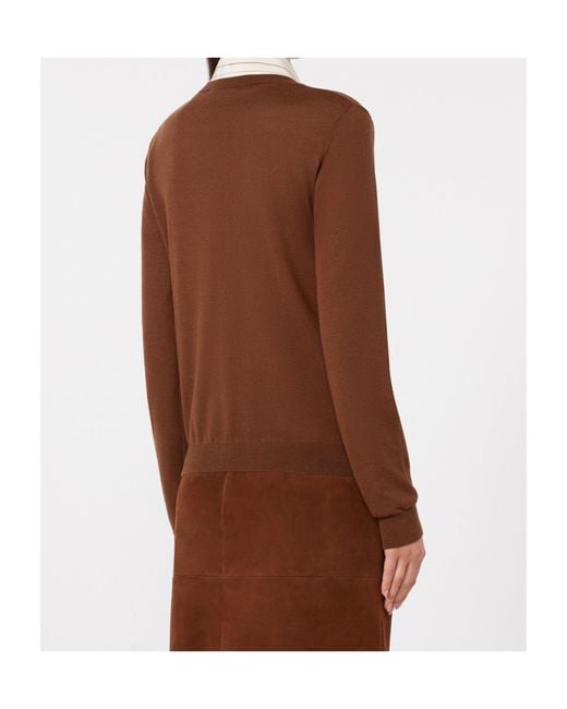 Max Mara Brown Studio Mstdentice Crewneck Knitted Jumper