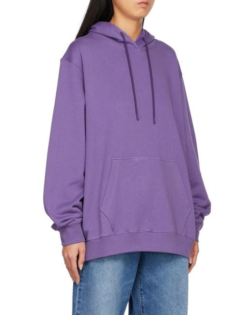MSGM Purple Drawstring Cotton Hoodie