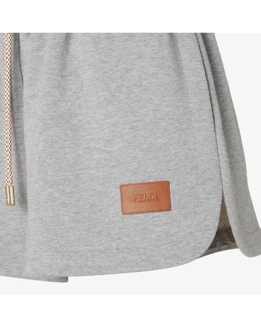 Fendi Gray Logo-Patch Track Shorts