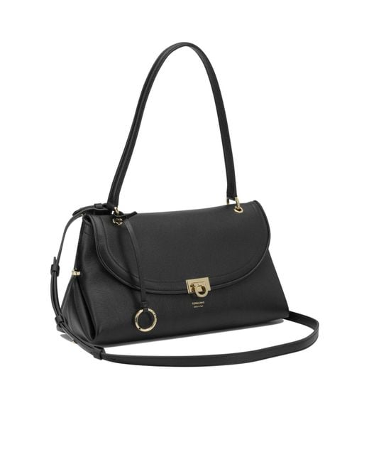 Ferragamo Black Medium 'Gancini' Shoulder Bag