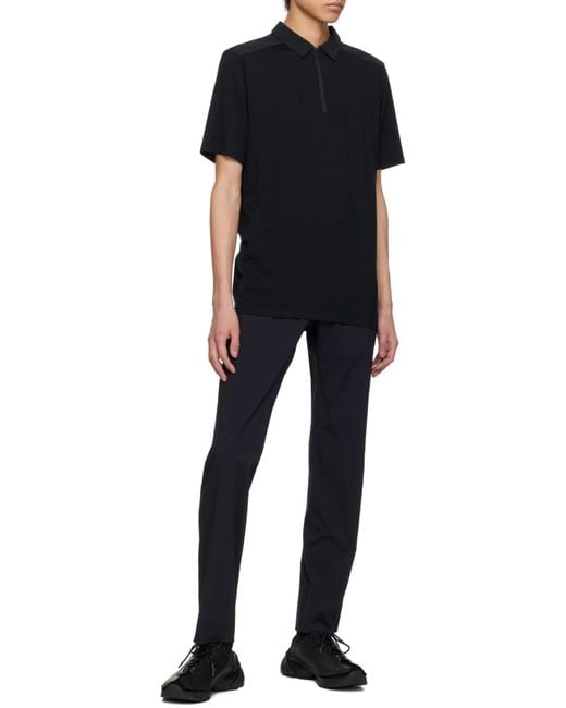 Arc'teryx Black Half-Zipper Short-Sleeved Polo Shirt for men