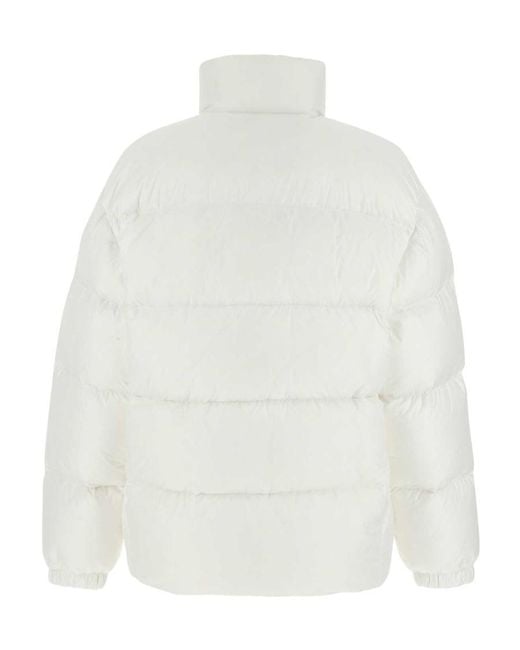 Prada White Re-Nylon Hooded Down Jacket