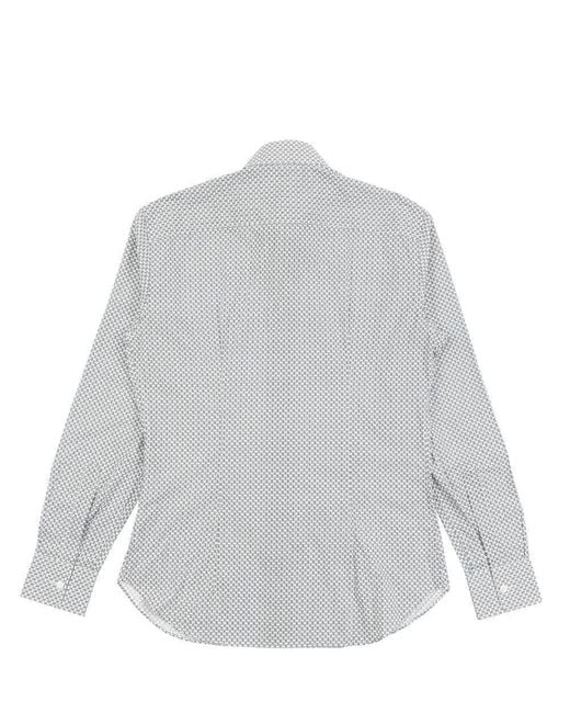 Ferragamo Gray Logo Lapel Shirt for men