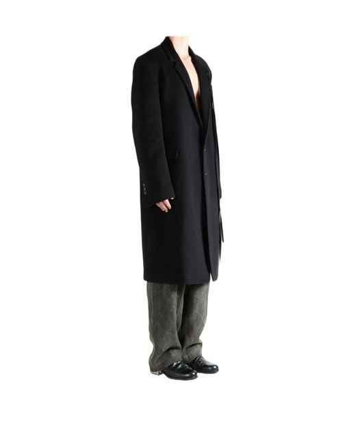 Ann Demeulemeester Black Long-Sleeved Coat for men