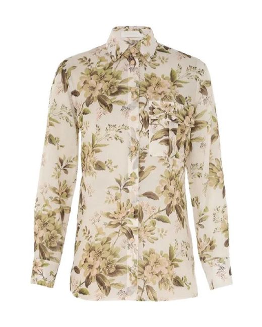 Zimmermann Natural Floral Pocket Shirt