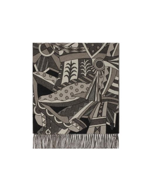 Burberry Gray Carousel Ekd Scarf for men