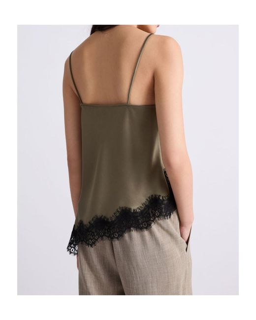 Marella Brown Lace Lingerie-Look Top