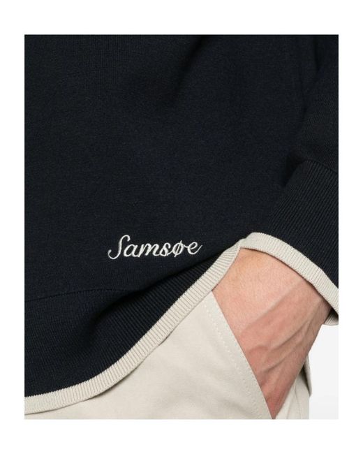 Samsøe & Samsøe Blue Long-Sleeved Knitwear for men