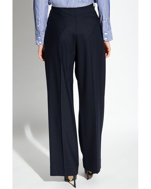Victoria Beckham Black High Waist Pleated Trousers