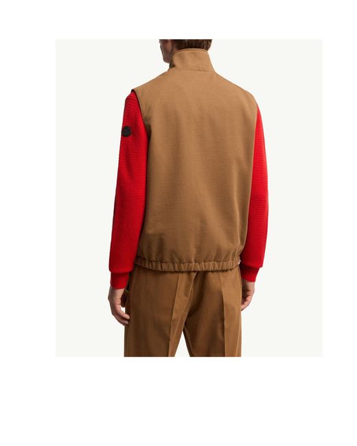 Moncler Brown Reversible Zip-Up Gilet for men