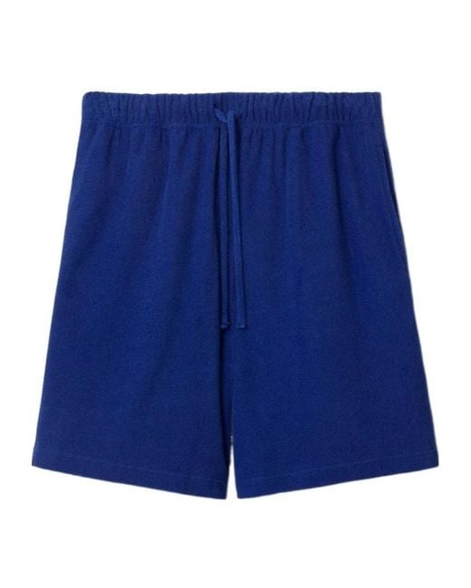 Burberry Blue Ekd-Print Drawstring Shorts for men