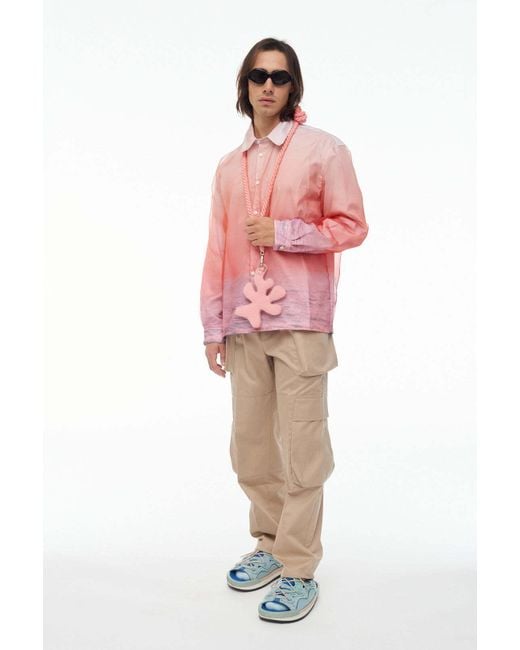 Bonsai Pink Gradient-Effect Cotton Shirt for men