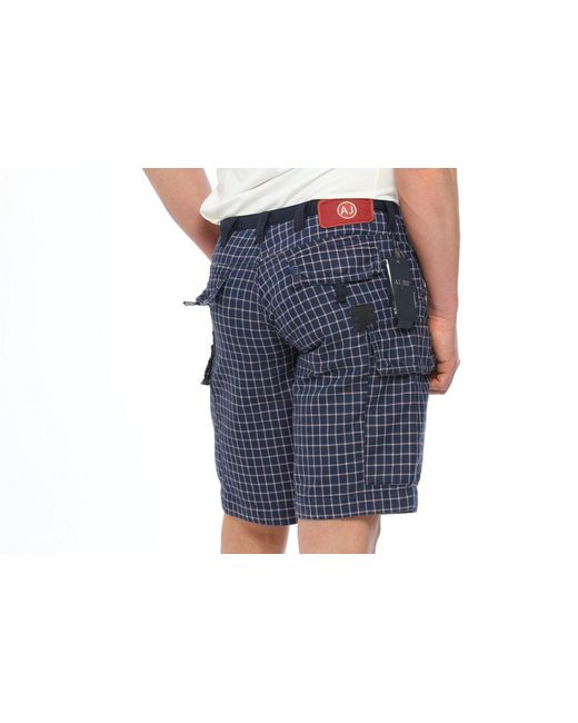 Armani Jeans Blue Logo Logo Shorts for men