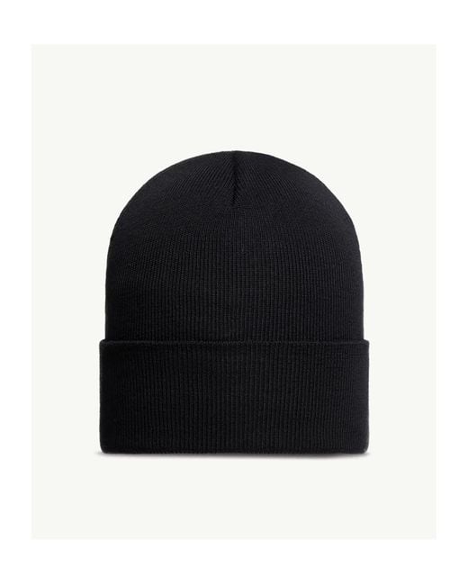 Moncler Black Grenoble Logo Embroidered Knitted Beanie for men