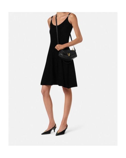 Versace Black Virtus Small Shoulder Bag