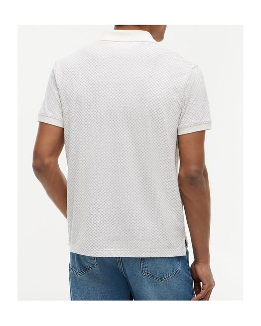 Tommy Hilfiger White Regular Fit Geometric Print Polo Shirt for men