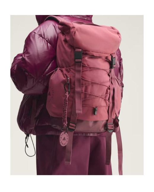 Adidas By Stella McCartney Pink Logo Patch Buckled Backpack