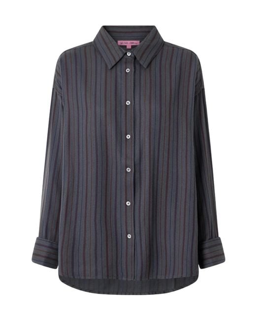 The Elder Statesman Blue Striped Wool And Cashmere Blend Twill Shirt