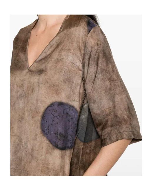 Uma Wang Natural Apostle Polka Dot Motif Midi Dress
