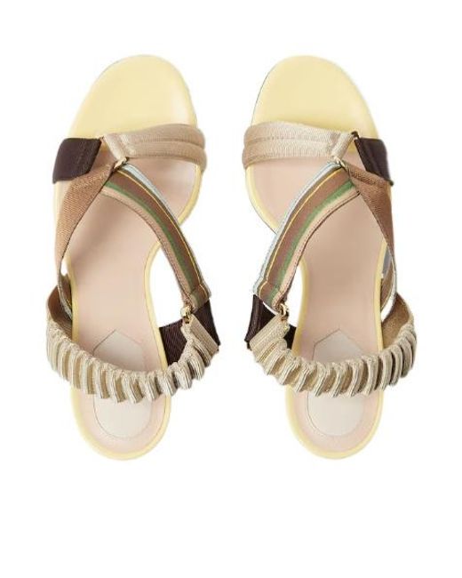 Fendi Metallic Iconic Colibrì Sandals