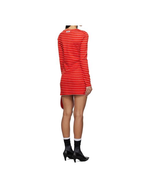 MSGM Red Striped Dress