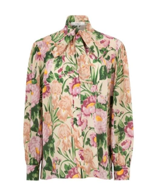 Chloé Multicolor Chloé Floral Print Long-Sleeve Shirt