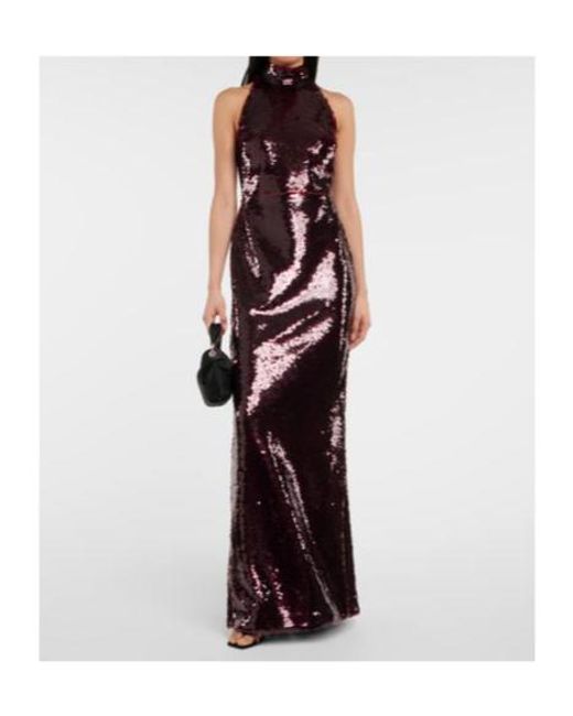 Safiyaa Purple Viba Sequined Gown