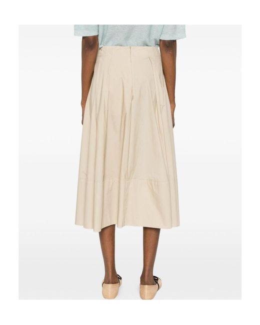 Woolrich Natural Pleated Midi Skirt