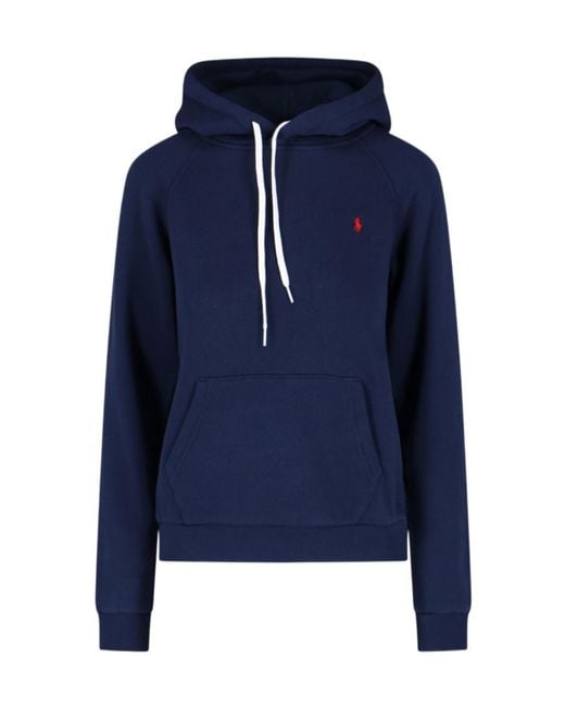 Polo Ralph Lauren Blue Logo Embroidered Hoodie
