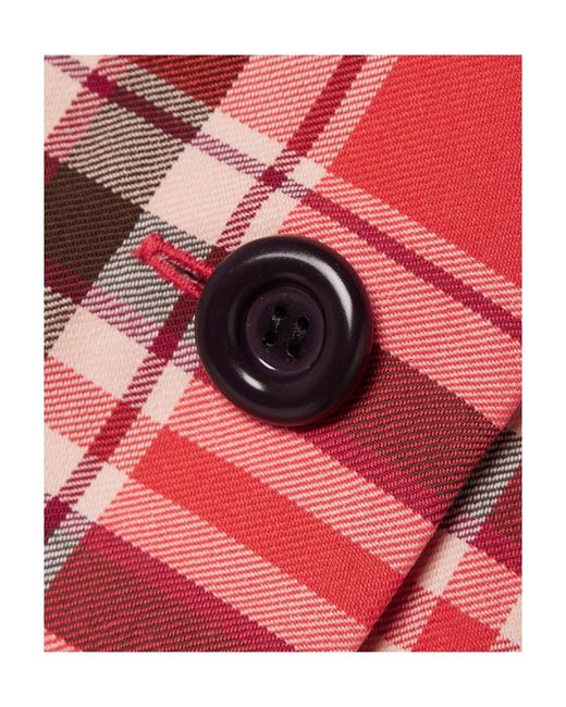 Acne Red Check-Pattern Miniskirt