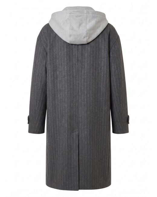 Patrizia Pepe Gray Pinstripe Double-Breasted Coat