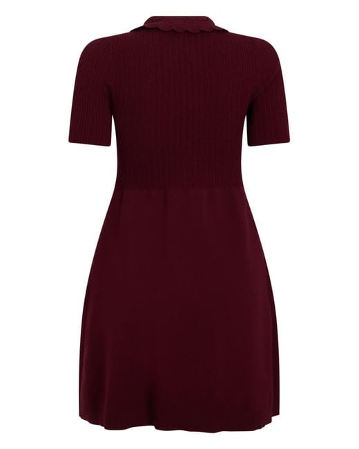 Philosophy Di Lorenzo Serafini Red Ribbed Polo Knitted Dress