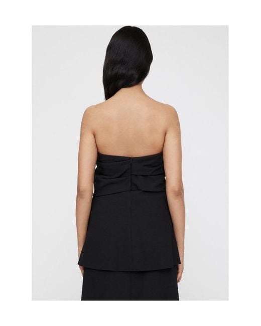Totême  Black Totême Logo Printed Crepe Tube Top
