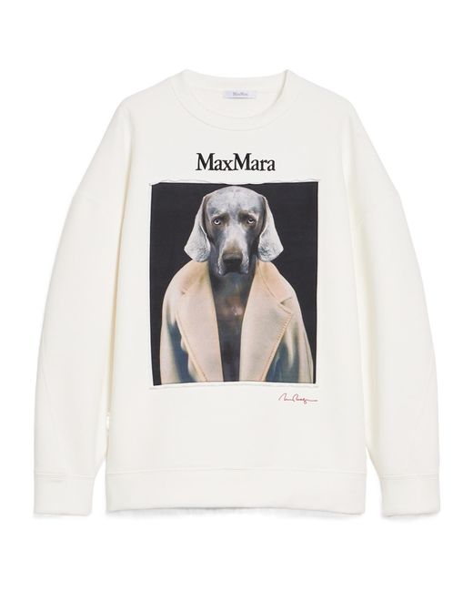 Max Mara White Logo Embroidered Crewneck Sweatshirt