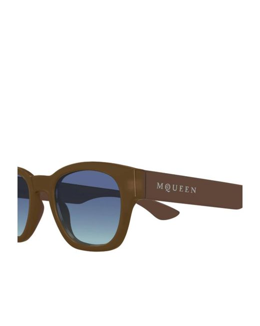 McQueen Blue Eyewear Square Frame Sunglasses for men