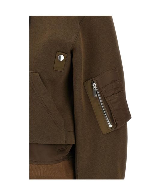 Sacai Brown Long-Sleeve Bomber Jacket