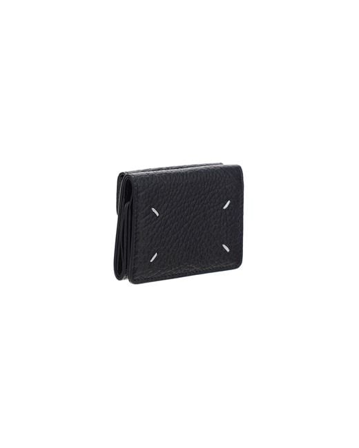 Maison Margiela Black Four Stitch Tri-Fold Cardholder