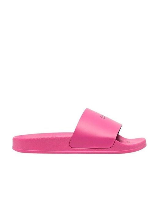 Off-White c/o Virgil Abloh Pink Arrows Logo Print Slides