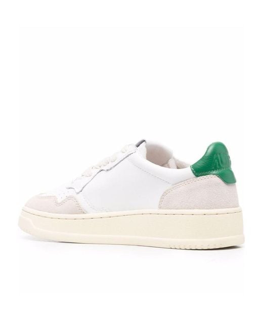 Autry White Medalist Perforated Low-Top Sneakers