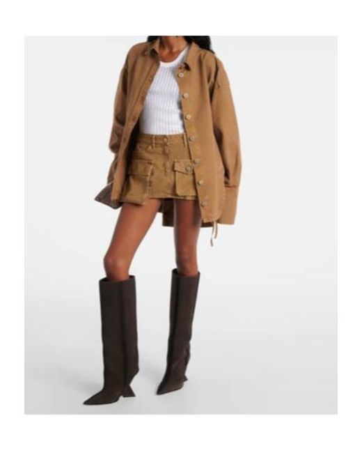 The Attico Natural Fay Denim Cargo Miniskirt